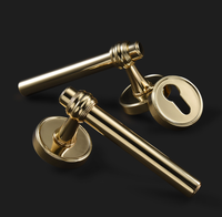 ZAMAK Titane or Universel Bouton De Porte Chambre Split Porte Serrure Poignée Or Brillant Quincaillerie Poignées pour Portes Intérieures