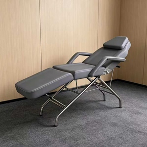 DAOMENG Leather Foldable Adjustable Massage Table for Beauty Salon Nail Salon Commercial Use Metal Frame High-Density <b>Sponge</b> - Product Image 5