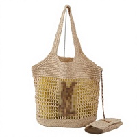 Sac à main pour femme personnalisable en usine, design en paille PP tressée, sac à bandoulière grande capacité, style minimaliste, fermeture magnétique