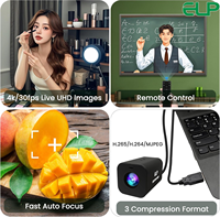 Caméra USB ELP 12X Zoom 4K Autofocus 1080P 60fps Télécommande infrarouge H.265 H.264 PC Webcam 4K UVC pour vidéoconférence