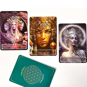 LOGO personalizzato di alta qualità con stampa personalizzata oracle card deck set scatola di tarocchi in oro personalizzato con guida