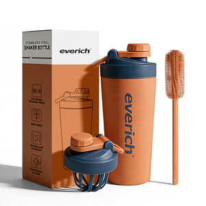 Shaker personalizzato con logo, bottiglia termica in acciaio inossidabile <span class=keywords><strong>a</strong></span> doppia parete sottovuoto da 20oz, tazza shaker per proteine resistente da palestra - Product Image 1