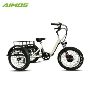 EN15194 elektrikli katlanabilir kargo trike OEM 3 tekerlekler yağ elektrikli katlanır üç tekerlekli bisiklet