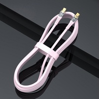 Câble de données lumineux Type-C en nylon transparent PD60W pour téléphones mobiles Huawei Honor et iPhone 17 16, charge rapide 3A