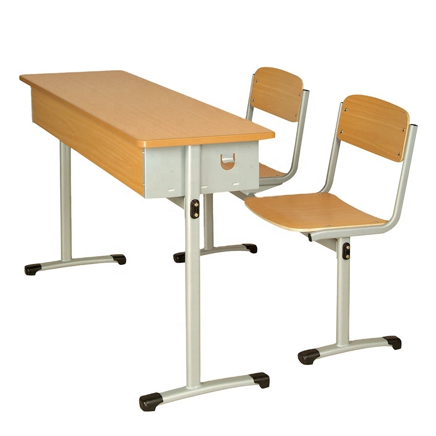 Good Melamine material double table and chair for children