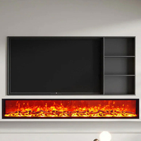 Cheminées électriques décoratives à LED avec télécommande, taille personnalisée, vente en gros, style moderne