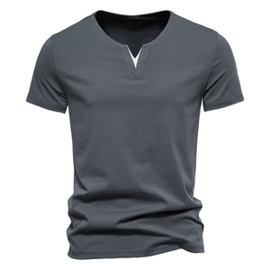T-shirt pour homme à col rond, couleur unie, manches courtes, respirant, séchage rapide, polyester/coton, couleur et taille personnalisées, style streetwear tendance - Product Image 1