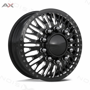 ล้อรถบรรทุกฟอร์จ DRW ขนาด 24x8.25 30x8.25 8x200 8x210 10x285 สีดำเงาขอบกัดลาย สำหรับ Ford F350 Silverado GMC Sierra 3500HD - Product Image 1