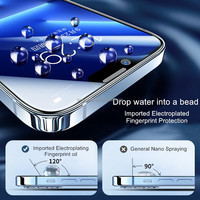 Verre trempé Yanchentian 9H pour iPhone 17/16/15/14/13 Pro Max, anti-lumière bleue avec kit d'installation