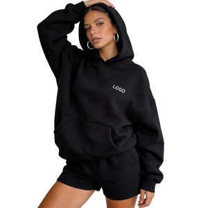 Nueva Colección 2026 Conjunto de 2 Piezas para Mujer, Talla Grande, Bajo Costo, Logotipo Personalizado, Sudadera con Capucha y Pantalones Cortos de Felpa de Algodón, Ropa Deportiva Informal - Product Image 1