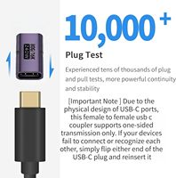 Extensor OTG USB4 C a C Hembra, PD 3.1 240W 80Gbps 16K 60HZ, Carga Rápida, Adaptador de Aleación de Aluminio