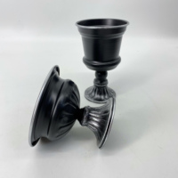 Pot de fleurs moderne en fer noir mat sur piédestal, jardinière en métal à bordure argentée pour décoration intérieure, vase gaufré multi-tailles pour mariage