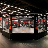 ORIFLOW Jaula Elevada Profesional para Competición de MMA de 20*20 Pies, Plataforma de Gimnasio, Jaula Octagonal UFC