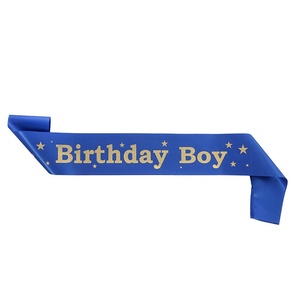 Offerta Speciale: Decorazione per Feste a Tema <span class=keywords><strong>Compleanno</strong></span> Ragazzo Blu Reale, Fascia da Spalla Accattivante con Stampa Dorata, Preferita dai Ragazzi - Product Image 5
