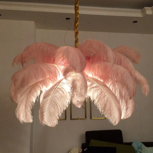 Lampadario di piume rosa decorazione camera da letto <span class=keywords><strong>lampada</strong></span> a sospensione in rame plafoniera Coffee Shop bar Bookshop <span class=keywords><strong>lampada</strong></span> a sospensione - Product Image 1