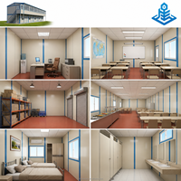 Ufficio Modulare Prefabbricato Smontabile, Design Moderno, Dimensioni Personalizzabili, Edificio Temporaneo a Piano Singolo