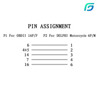 BENELLI OBD2 Cable adaptador de enchufe de diagnóstico de 6 pines BOSCH DELPHI motocicleta bicicleta ATV ECUs 16PIN OBD extender Audio Video Cables