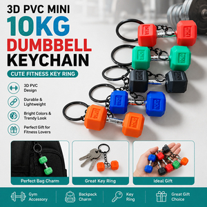 Porte-clés Haltère 3D en PVC Mini 10KG, Breloque <span class=keywords><strong>de</strong></span> Sac <span class=keywords><strong>de</strong></span> Sport, <span class=keywords><strong>Cadeau</strong></span> pour <span class=keywords><strong>Fan</strong></span> <span class=keywords><strong>de</strong></span> <span class=keywords><strong>Musculation</strong></span> - Product Image 1