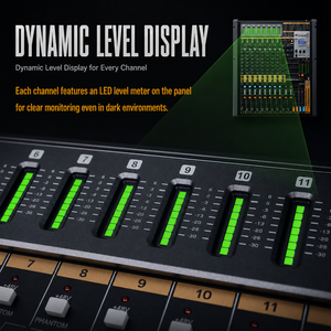 TFB-<strong>12</strong> Professional Sound Mixer Audio Mixing Console <strong>12</strong> Channel with DSP Effects 48V Phantom Power BT MP3 Player - Product Image 3