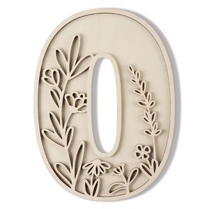 New Design 3D <b>Flowered</b> Layered Wooden Crafts Painting Capital Letters Sign Home <b>Wall</b> Decoration - Product Image 3