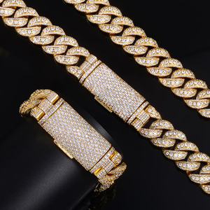 Collar de Cadena Cubana de Plata de Ley S925 NUOYA con Moissanita de Color <span class=keywords><strong>D</strong></span>, Collar Grueso con Hebilla de 18 mm de Largo, Joyería Hip Hop - Product Image 3