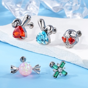 Nouvel arrivage ASTM F136 titane sans fil ou fileté conque <span class=keywords><strong>Piercing</strong></span> boucles d'oreilles Tragus Daith Helix corps bijoux Labret <span class=keywords><strong>Piercing</strong></span> - Product Image 6