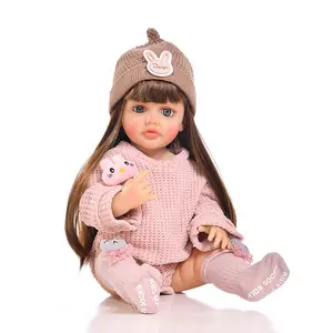 Wholesale Baby Poppen Silicone New Reborn Doll All Vinyl Mini 55cm Doll Soft Rubber Doll Large Stock Wholesale