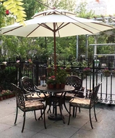 Vente en gros de meubles de villa extérieure avec cour moderne européenne, de café, en fonte d'aluminium, combinés avec des tables et des chaises d'extérieur
