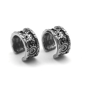 yunnique Tibetan Silver <b>Cuff</b> <b>Earrings</b> Screw Design For Men And Women Fashion Jewelry - Product Image 1