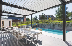 Pérgola Bioclimática de Aluminio con Persianas Eléctricas de Alta Resistencia, Tamaño Personalizado, Motorizada, Gazebo de Jardín, Terraza, Estructura de Sombra para Exteriores - Product Image 6