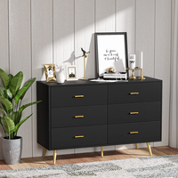 Vente en gros usine personnalisée en bois noir et or bébé manteau et commode tiroir moderne luxe or
