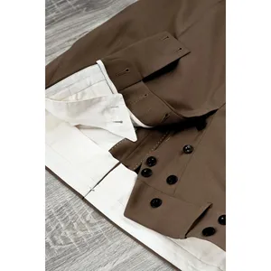 Four Seasons <b>Brown</b> 130's <b>Wool</b> Trousers - Product Image 5