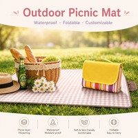 Tapis de pique-nique imperméable grand format, couverture de camping d'extérieur, tapis épais anti-humidité pour tente et plage, pliable et portable, logo personnalisé