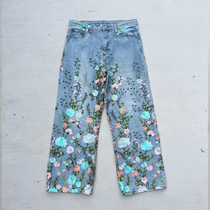 <span class=keywords><strong>กางเกง</strong></span><span class=keywords><strong>ยีน</strong></span><span class=keywords><strong>ส์</strong></span>ขาบานสีขาวใสสำหรับทุกเพศแผ่นแปะตกแต่งแฟชั่นที่กำหนดเอง - Product Image 3