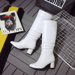 <span class=keywords><strong>Stivali</strong></span> Alti al Ginocchio da <span class=keywords><strong>Donna</strong></span> con Punta Affusolata, Slip-On, Plissettati, Tinta Unita con Funzione Rialzante - Product Image 2