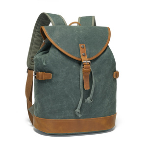 Sacs de voyage sportifs rétro tendance, sacs de randonnée, sacs d'école pour étudiants, sacs à dos en toile cirée Crazy Horse pour la randonnée - Product Image 1