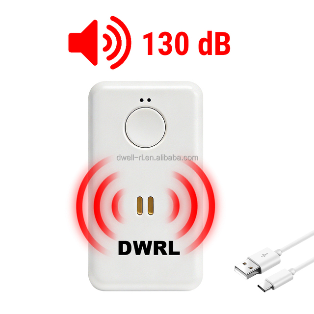 Adhesive Back Personal Safety Alarm 130dB SOS Button Rechargeable Lithium Battery ABS Material Easy Stick Phone for Women