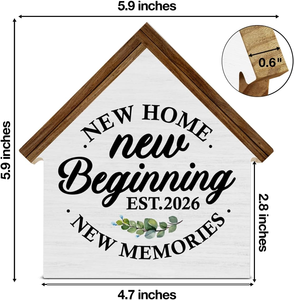 Nouvelle Décoration Murale en Bois pour la <span class=keywords><strong>Maison</strong></span> – Panneau en Bois « Nouveaux Départs » en Forme de <span class=keywords><strong>Maison</strong></span> – Décoration pour <span class=keywords><strong>Salon</strong></span> et Intérieur - Product Image 6
