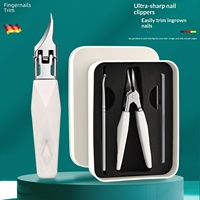 Coupe-ongles à pointe fine en acier inoxydable ultra-affûté pour ongles incarnés avec repousse-cuticules, lime à ongles et boîte de rangement – Kit complet