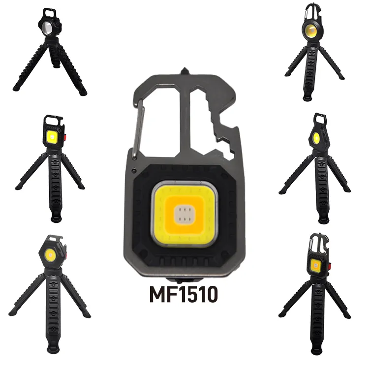 Small Outdoor Rechargeable Portable LED Work Light Foldingmultifunction Pocket Keychain Magnetic Inspection Cob Mini Flashlight