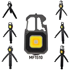 small outdoor rechargeable portable LED work light foldingmultifunction pocket keychain magnetic inspection cob mini flashlight