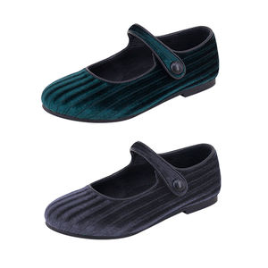 Zapatos Mary <span class=keywords><strong>Jane</strong></span> Planos de Terciopelo para Niñas, Color Verde, Zapatos Mary <span class=keywords><strong>Jane</strong></span> para Mujer, Zapatos a Juego para la Familia - Product Image 3