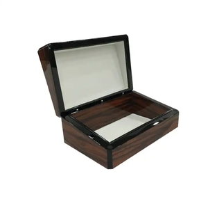 Caja de madera ecológica cuadrada para regalo, con una ranura, para reloj, con acabado lacado, de MDF, con bisagra de placa metálica pulverizada tipo piano, para exhibición y embalaje. - Product Image 3