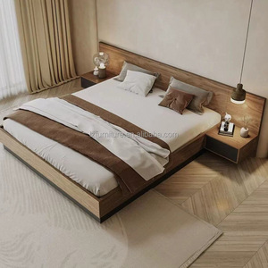 Base de lit abordable pour hôtel 3 étoiles, sur mesure, taille Queen/King, en bois, plateforme Tatami à plancher bas, pour ensembles de chambre d'hôtel - Product Image 2