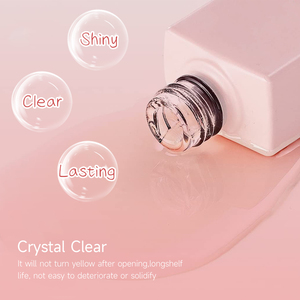 Vernis à ongles super brillant effet verre, couche de finition laiteuse blanche, <span class=keywords><strong>gel</strong></span> UV pour couche de finition et de <span class=keywords><strong>base</strong></span> - Product Image 6