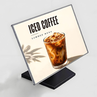 Vente en gros de boîtes lumineuses pour menus LED, verre trempé, ultra-minces, boîtes lumineuses LED fines, affichage LED publicitaire pour bar, comptoir, restaurant