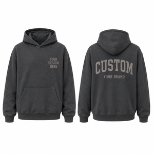 Sweat à capuche graphique vintage personnalisable, pull épais, logo personnalisé, streetwear - Product Image 2