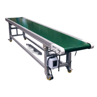 Bande transporteuse mobile en PVC, bande plate verte pour lignes d'assemblage industrielles