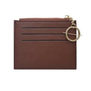Portefeuille de luxe en cuir Pu pour femmes, de couleur contrastée, court, porte-monnaie, porte-cartes de crédit, avec porte-clés, nouvelle collection, 2020 - Product Image 5
