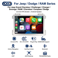 Autoradio GPS 8,4 pouces Android 14.0 CarPlay avec navigation 4G WiFi RDS pour Dodge Durango Challenger Charger RAM 1500 Jeep Grand Cherokee